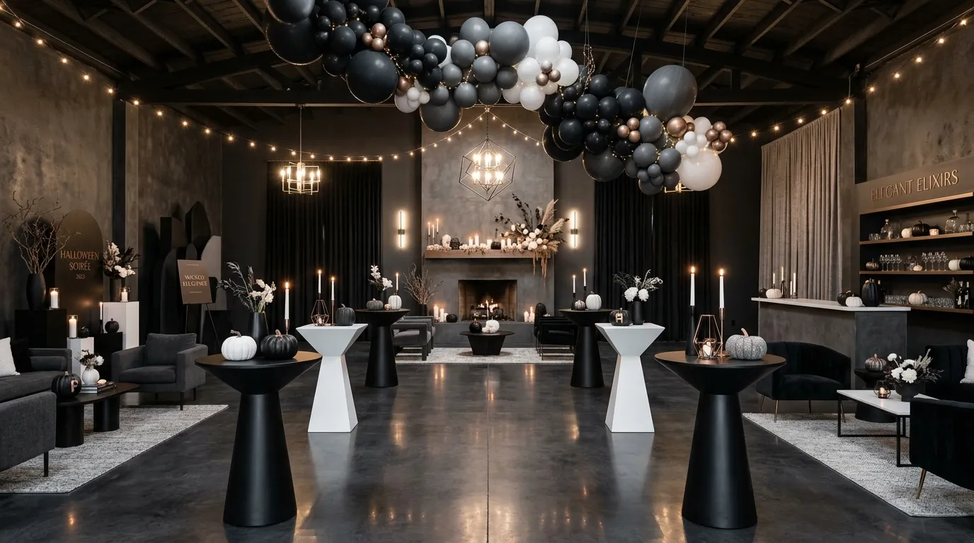 halloween party themes Moody Monochrome