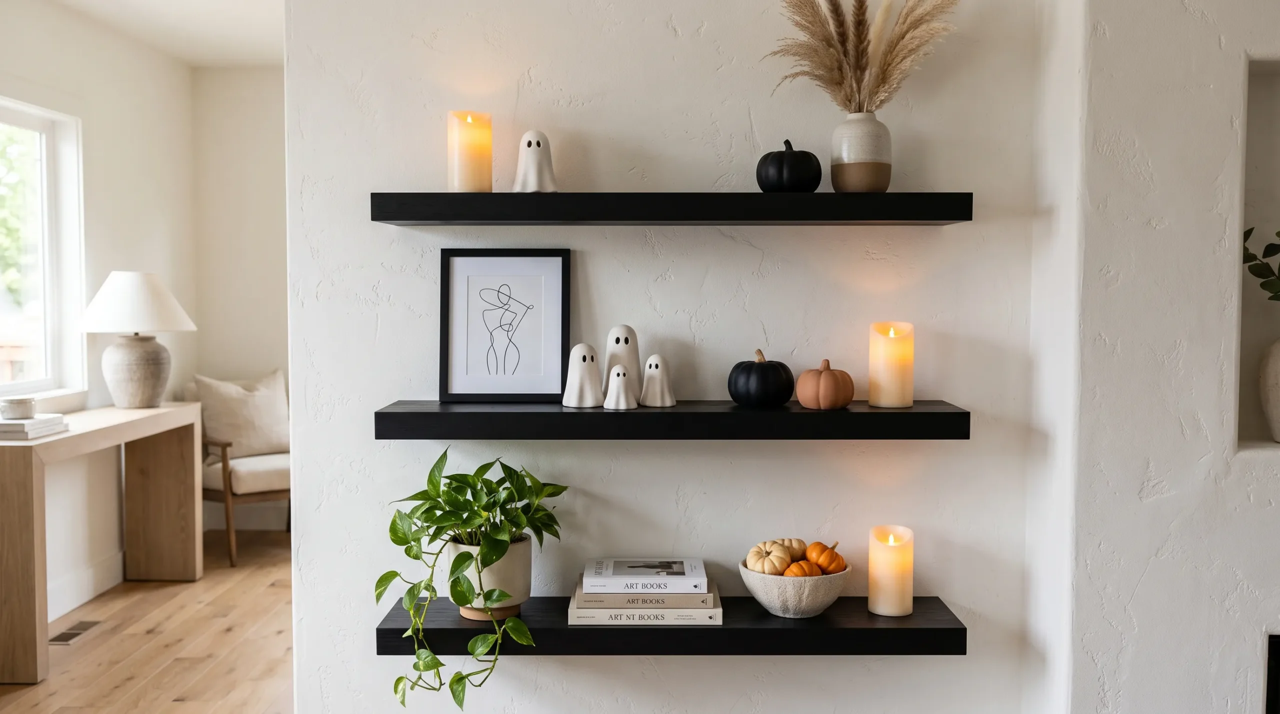 Halloween room decor Floating Ghost Shelves
