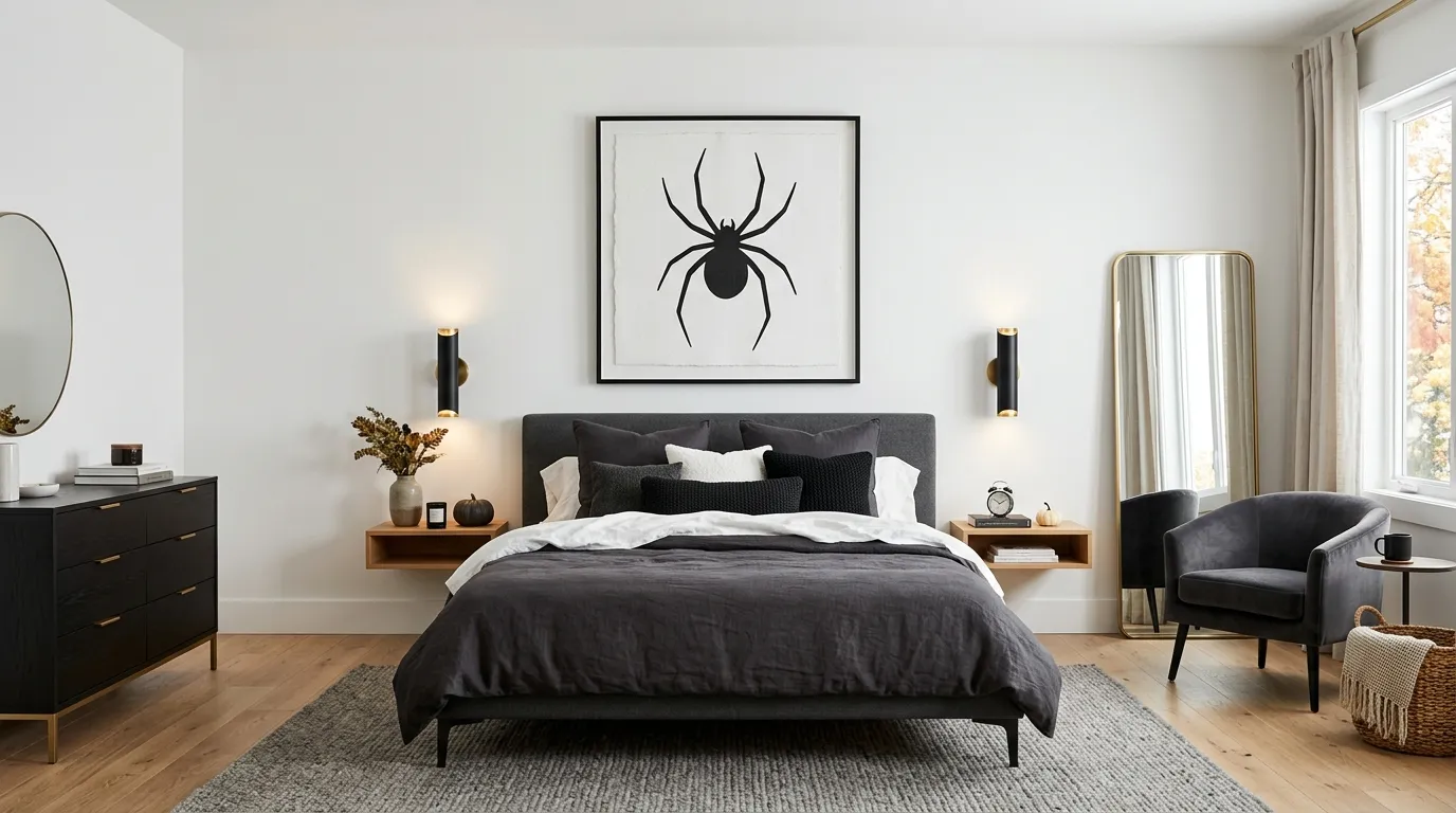 Halloween room decor Oversized Spider Art