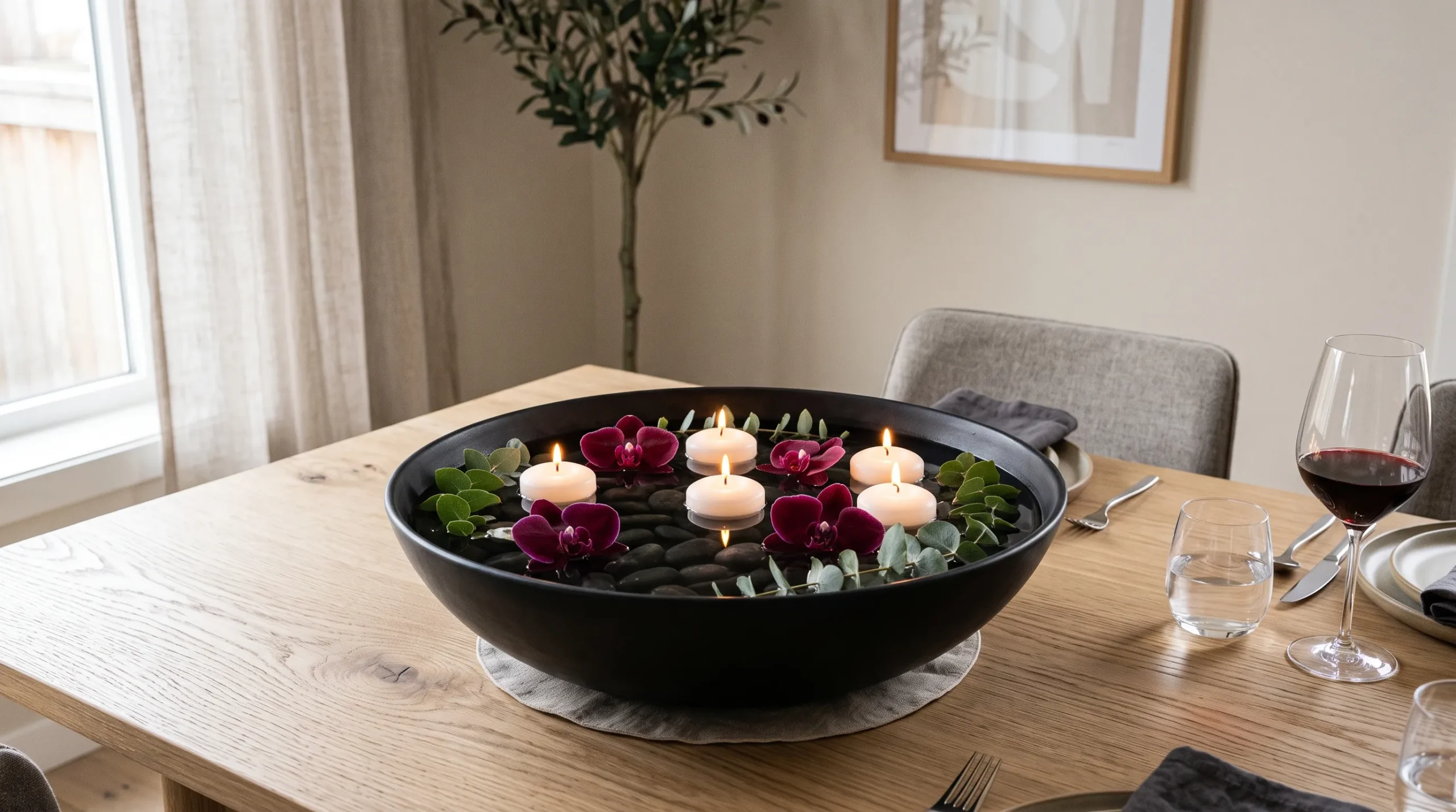 halloween table centerpiece ideas Floating Candle Bowl