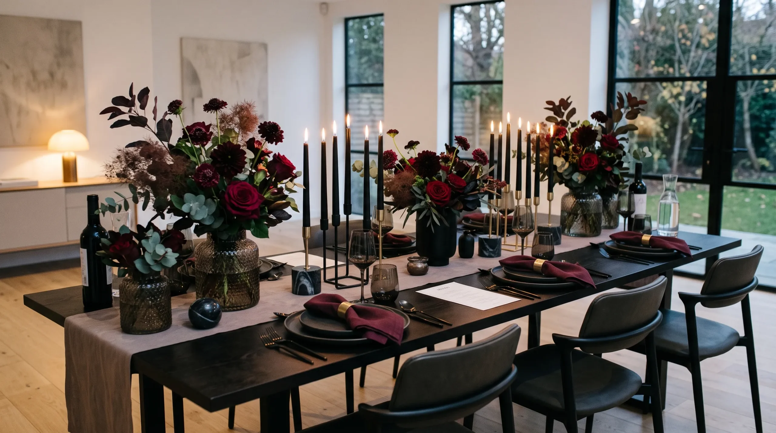 halloween table centerpiece ideas Moody Floral Arrangement
