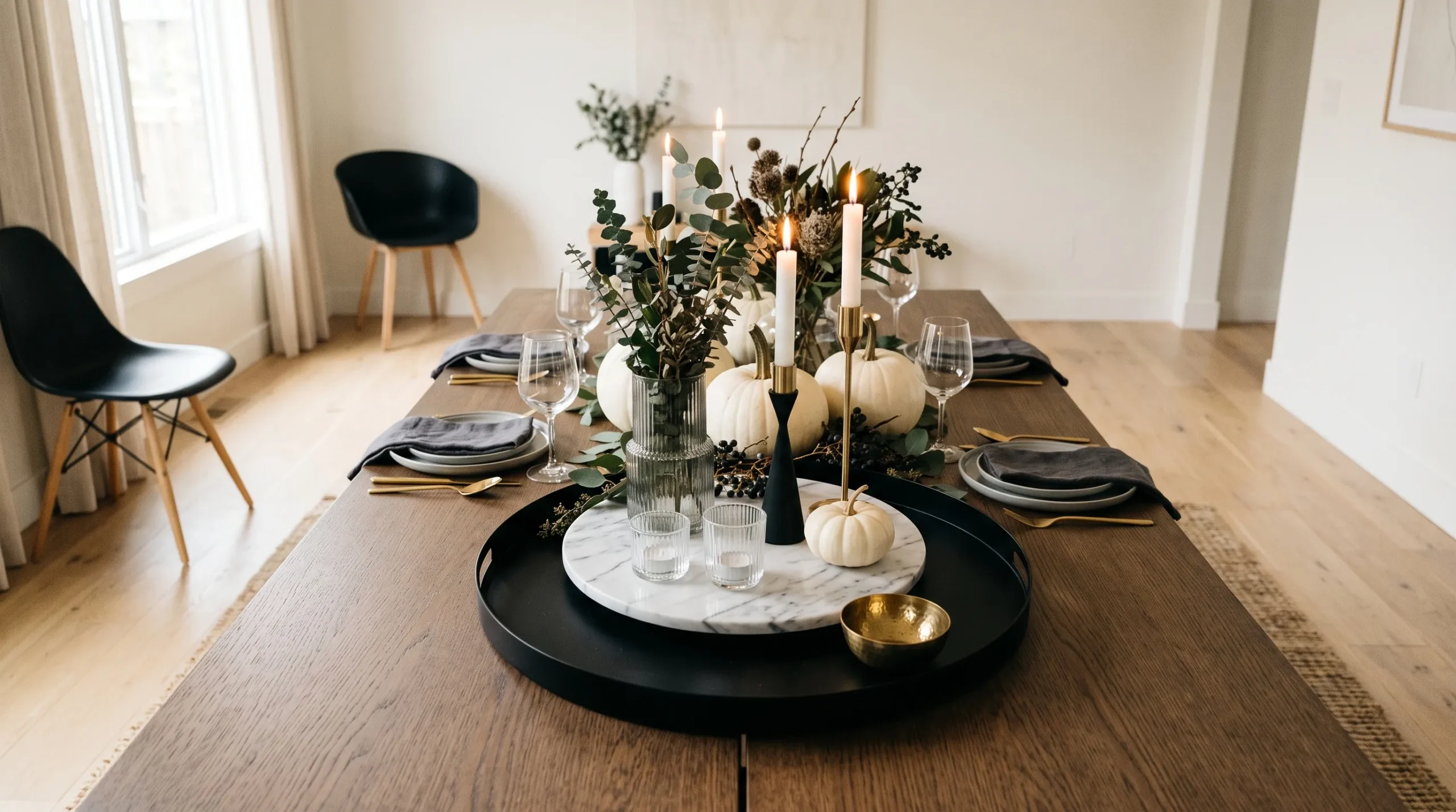 halloween table centerpiece ideas Smoky Glass Accents