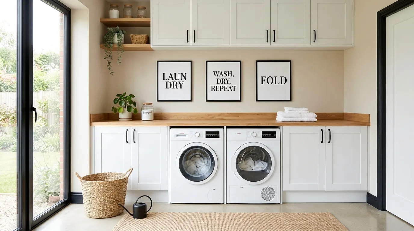 laundry room makeover on a budget Framed Wall Art
