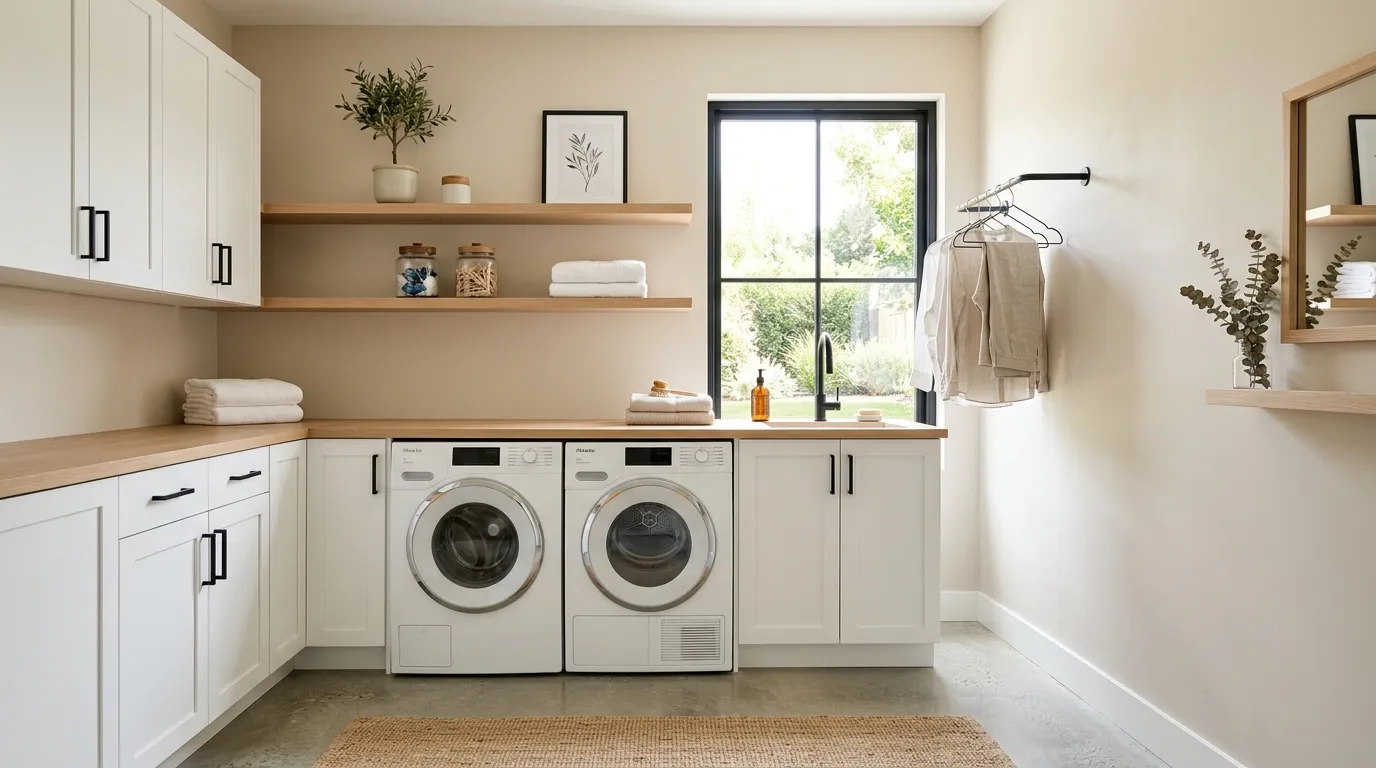 laundry room makeover on a budget Neutral Wall Paint