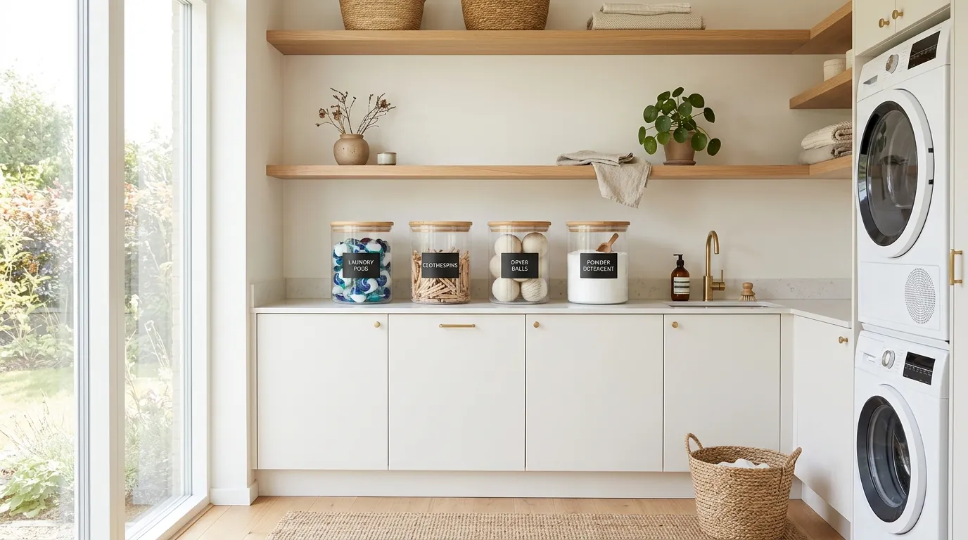 clear glass jars for laundry supplies
