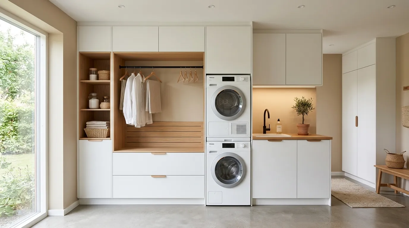 laundry room organization ideas Built-In Drying Station
