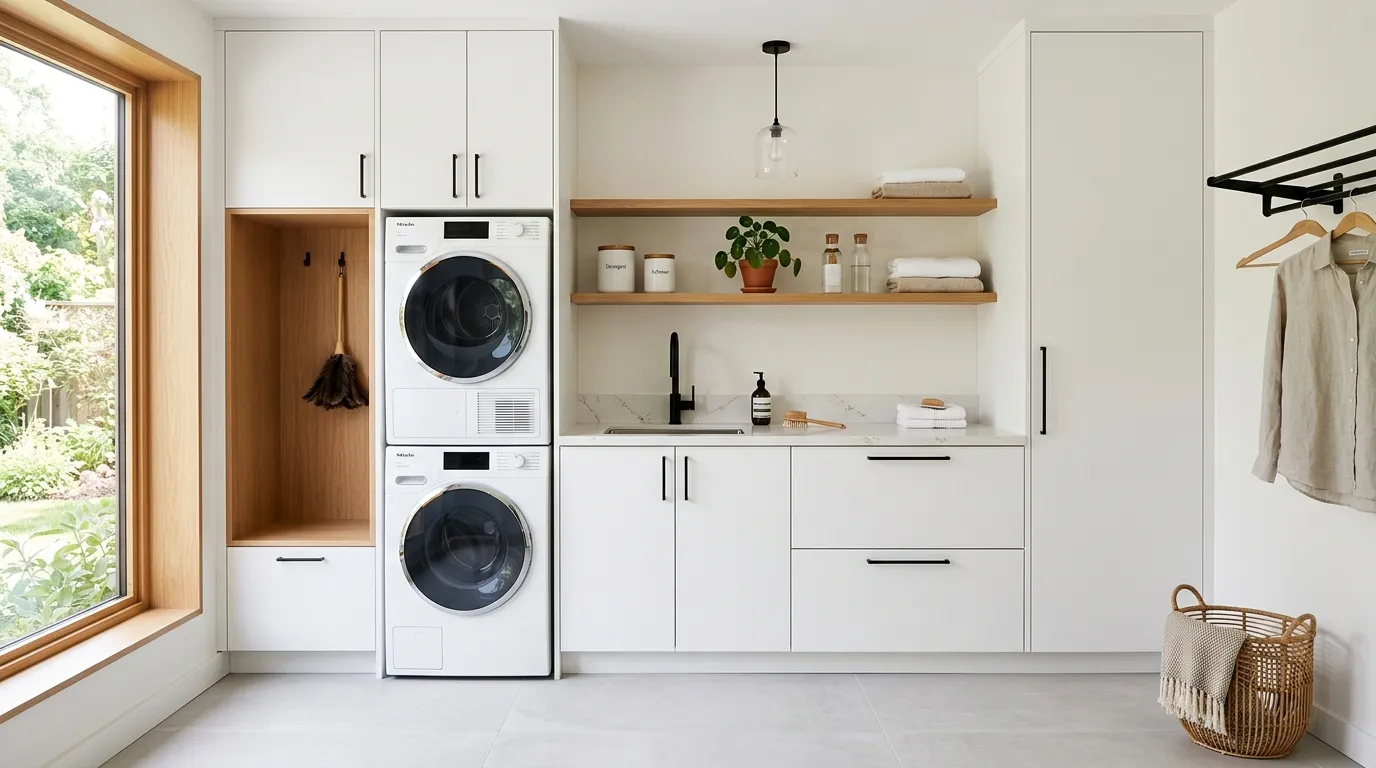 laundry room organization ideas Hidden Counter Storage