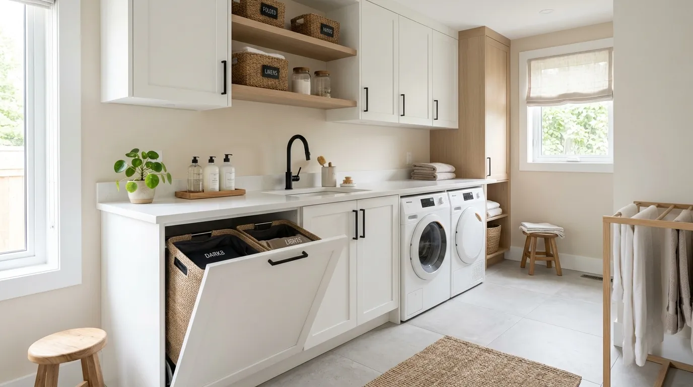 laundry room organization ideas Pull-Out Hampers