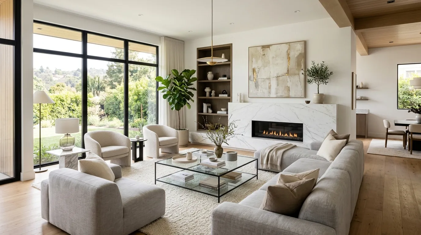 living room layout Glass Accent Pieces