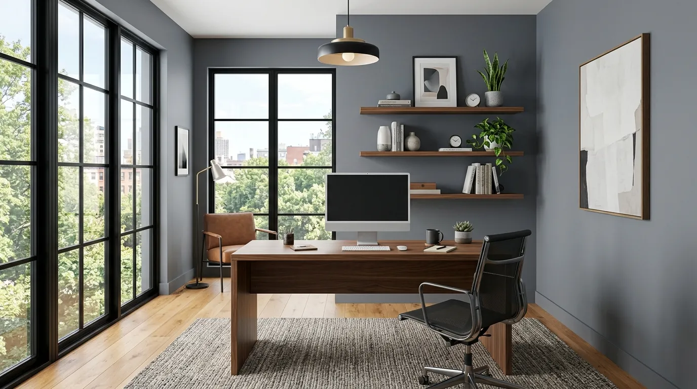 slate gray luxury home office