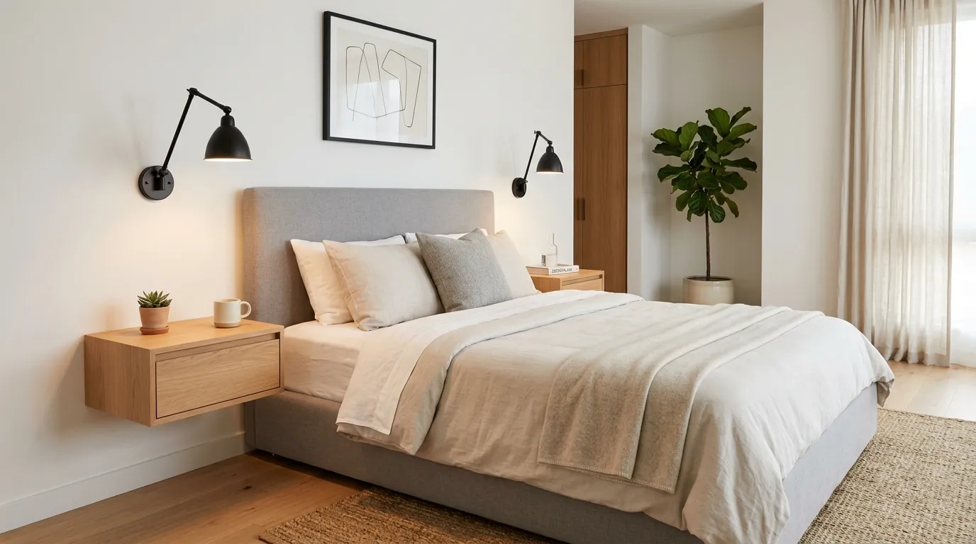 modern bedroom aesthetic ideas Floating Nightstands