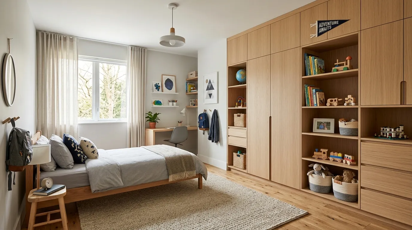 modern boys room decor ideas Built-In Storage