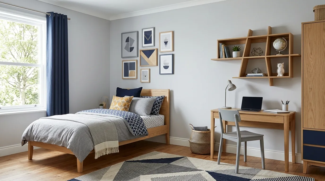 modern boys room decor ideas Geometric Accents