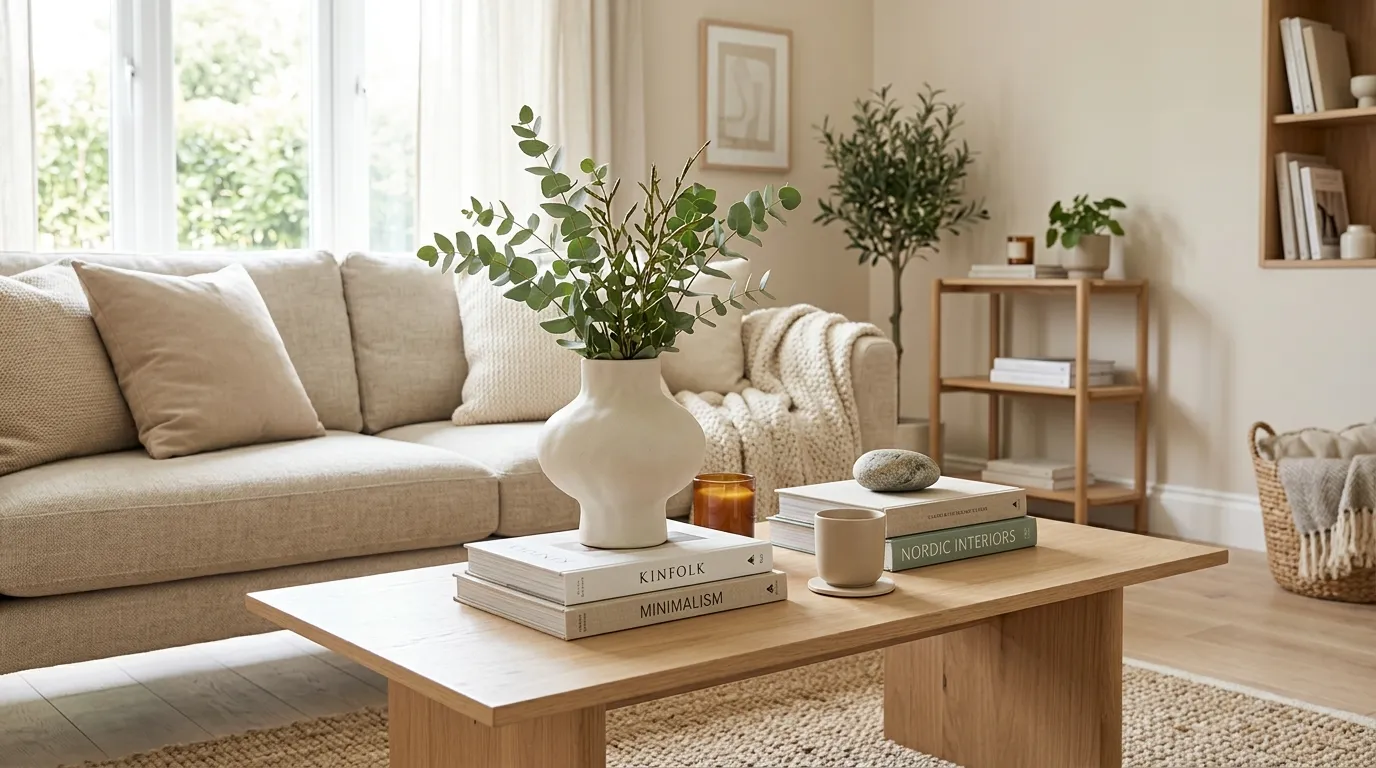 modern coffee table decor ideas Sculptural Vase Styling
