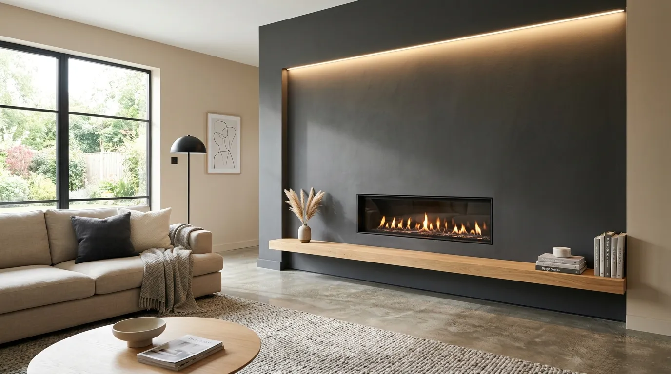 concealed LED fireplace accent lighting
