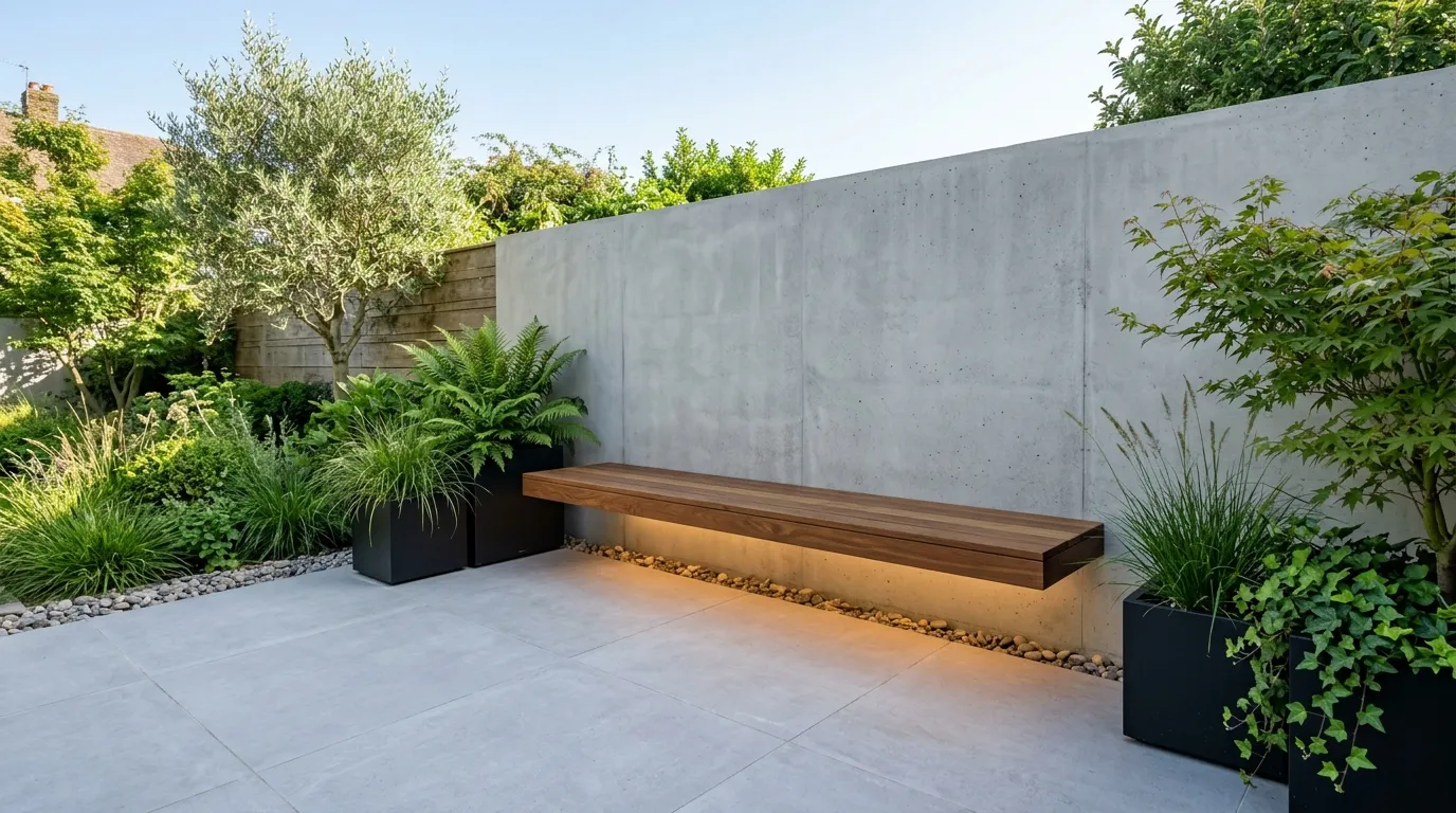 modern garden decor ideas Floating Bench