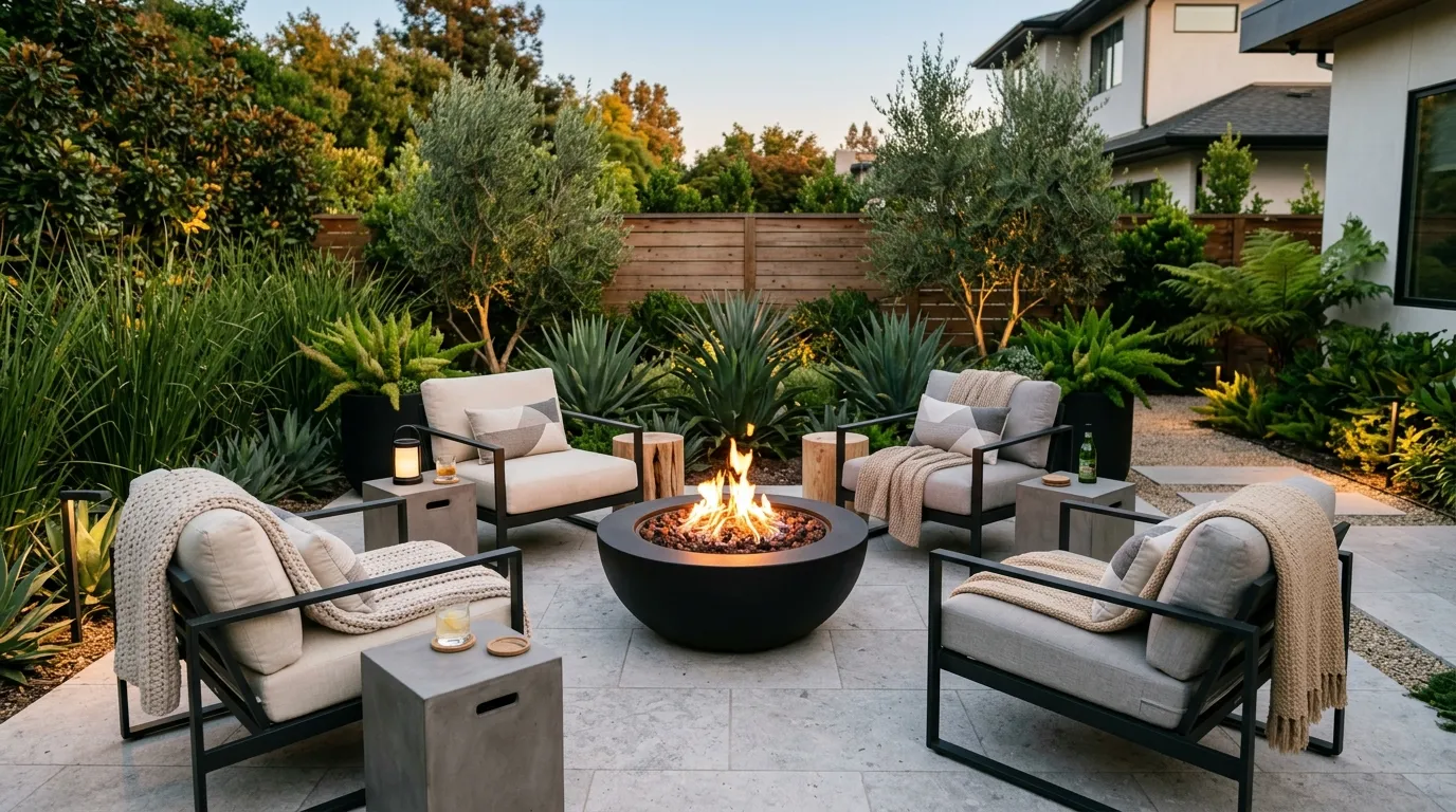 modern garden decor ideas Minimalist Fire Bowl