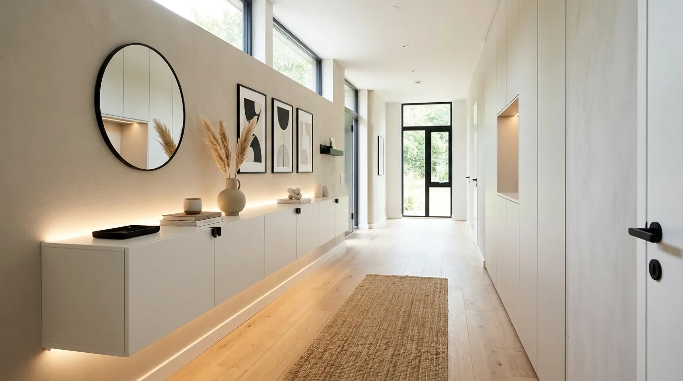 modern hallway decor ideas Floating Storage