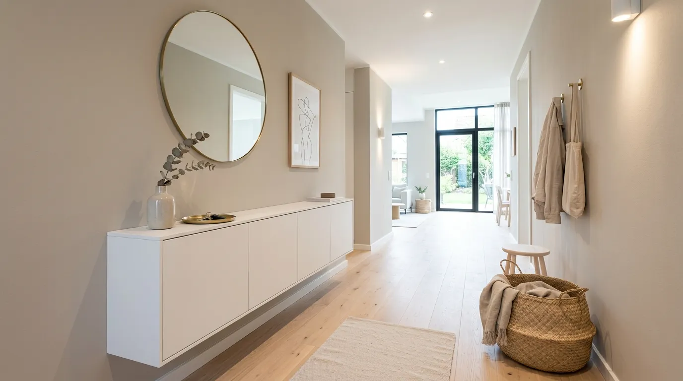 modern hallway decor ideas Hidden Shoe Storage