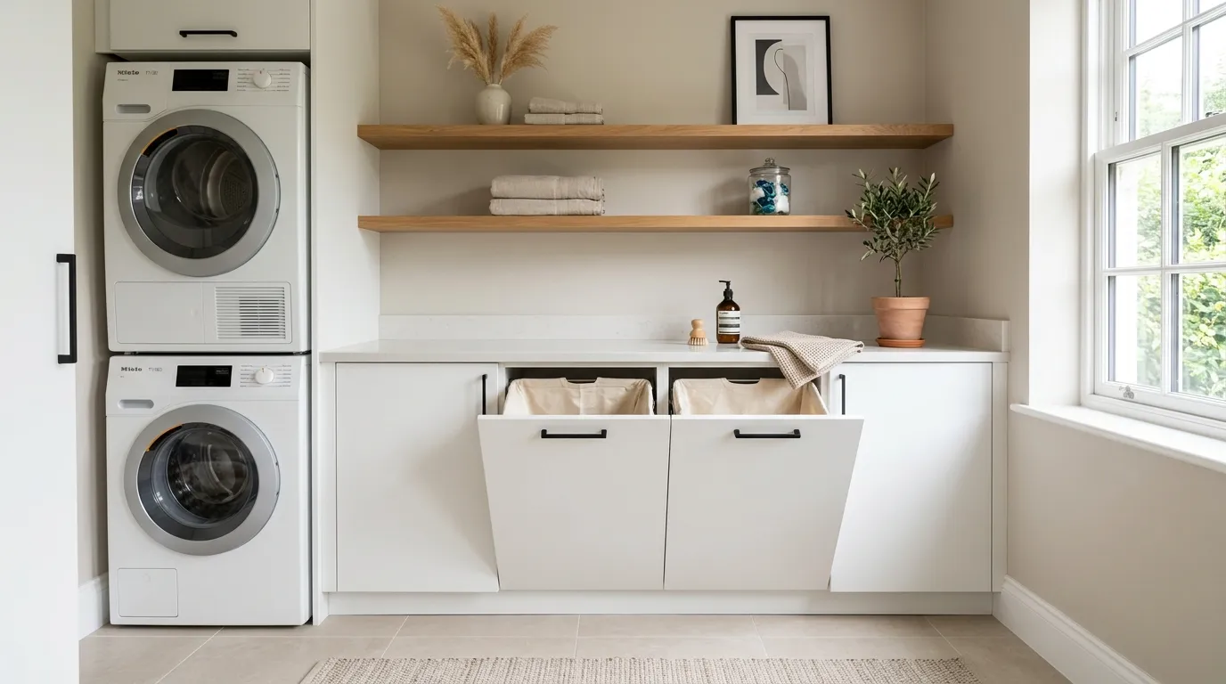 modern laundry room ideas Hidden Hamper Storage