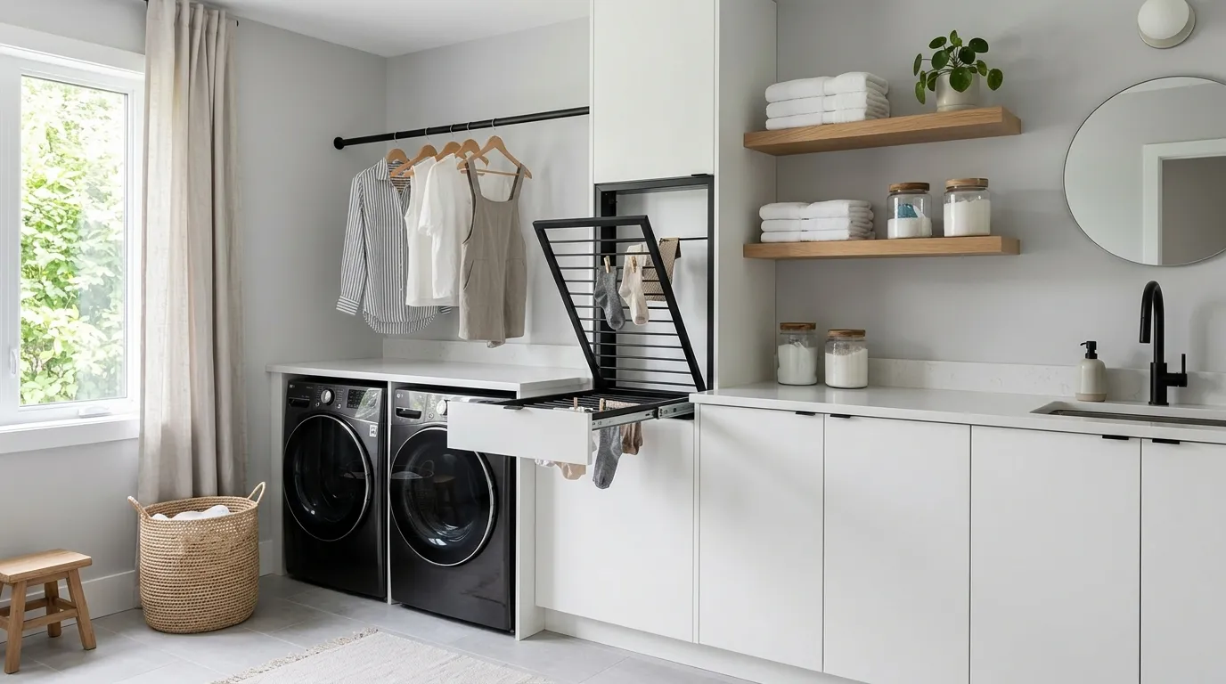 modern laundry room ideas Integrated Drying Station
