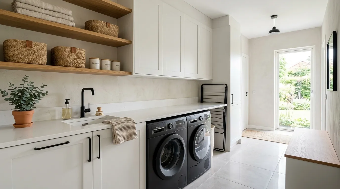 modern laundry room ideas Quartz Countertops