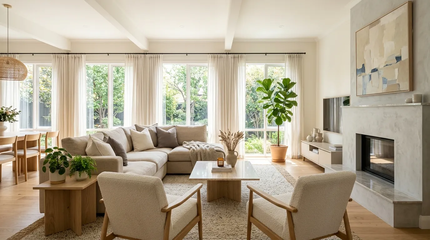 modern organic living room Natural Lighting
