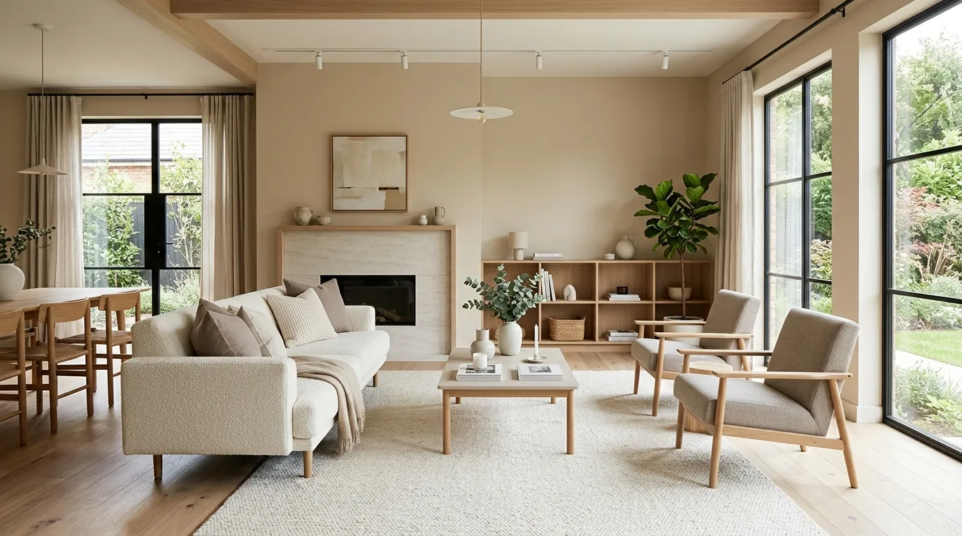 modern organic living room Neutral Color Balance