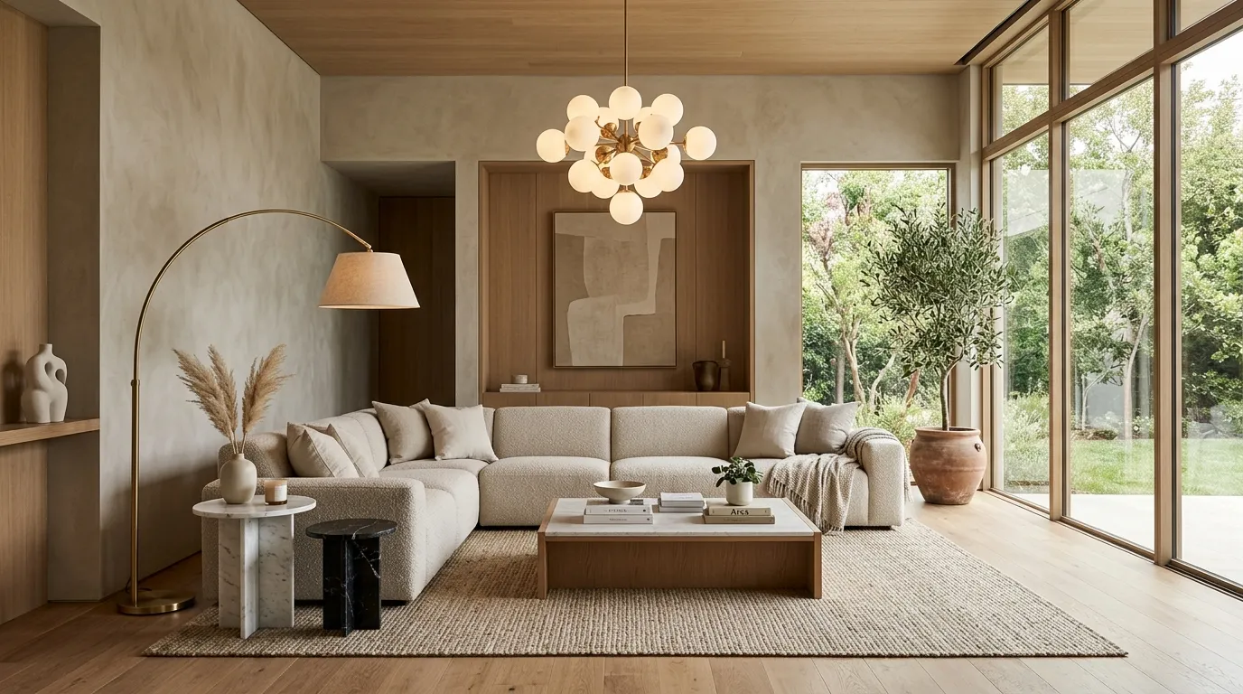 modern organic living room Sculptural Lighting