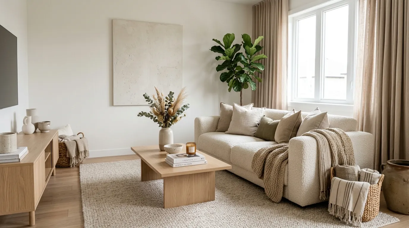 modern organic living room Textured Fabrics