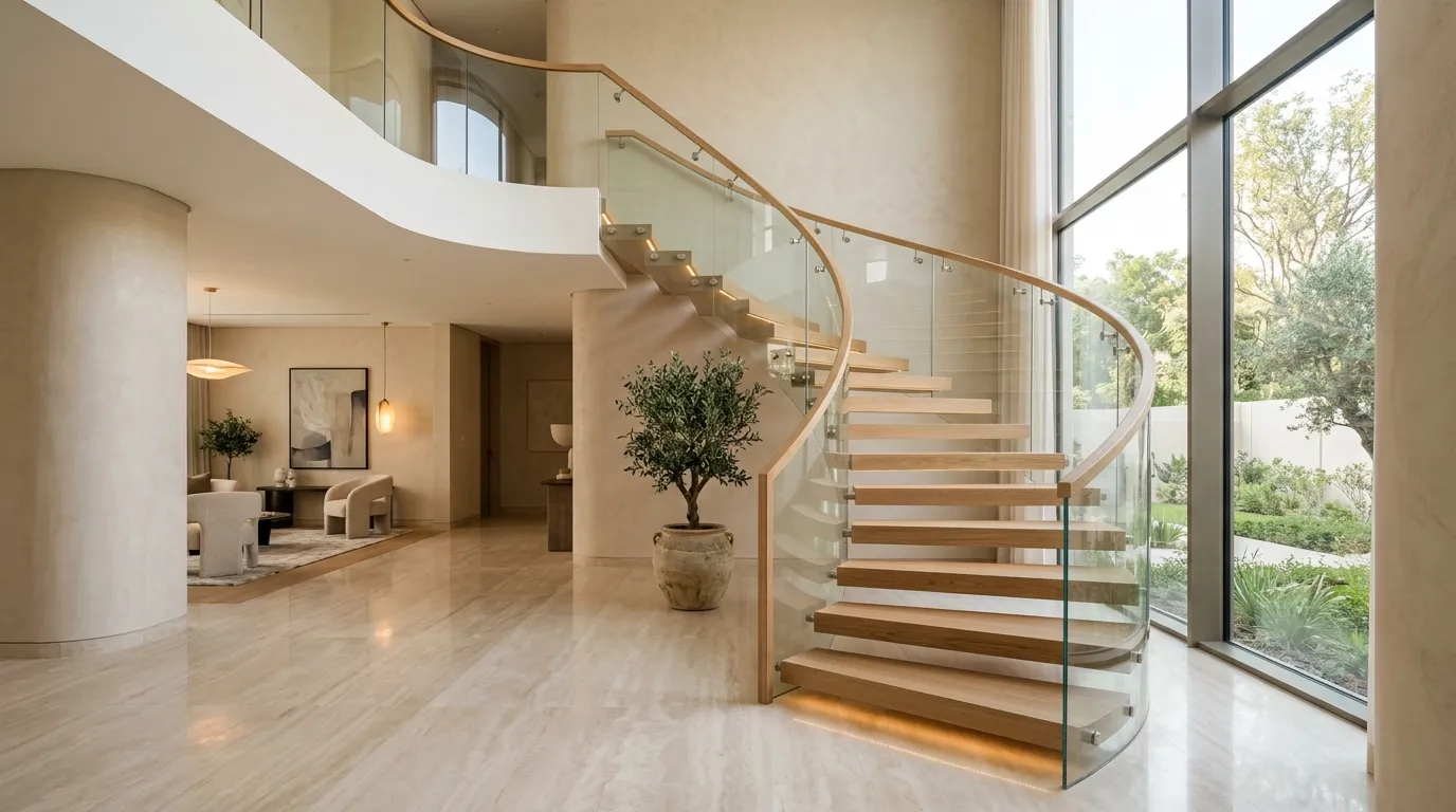 modern stair ideas Curved Stair Profile