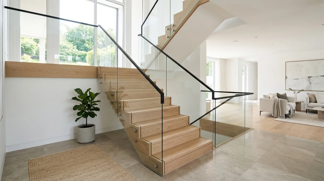 modern stair ideas Glass Railings