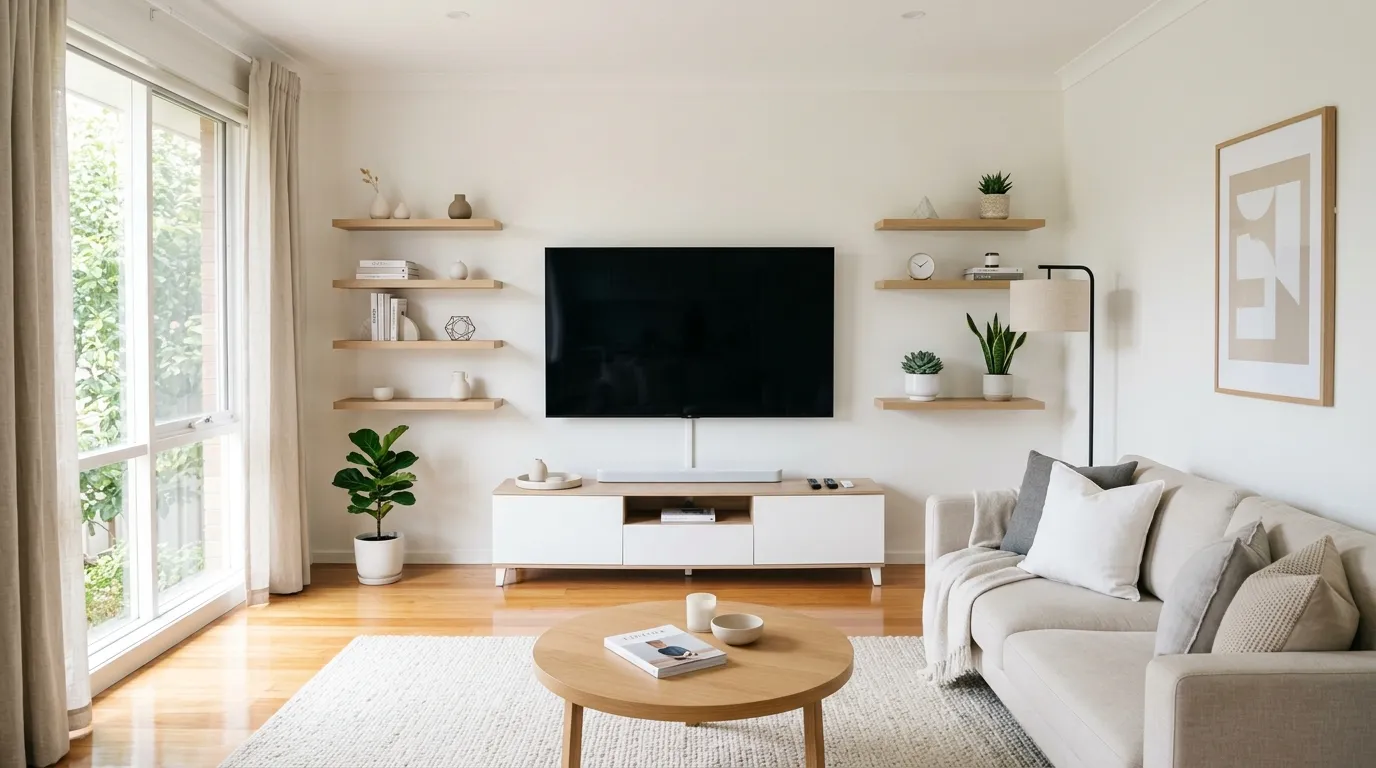 modern tv stand ideas for living room Minimal Floating Shelves