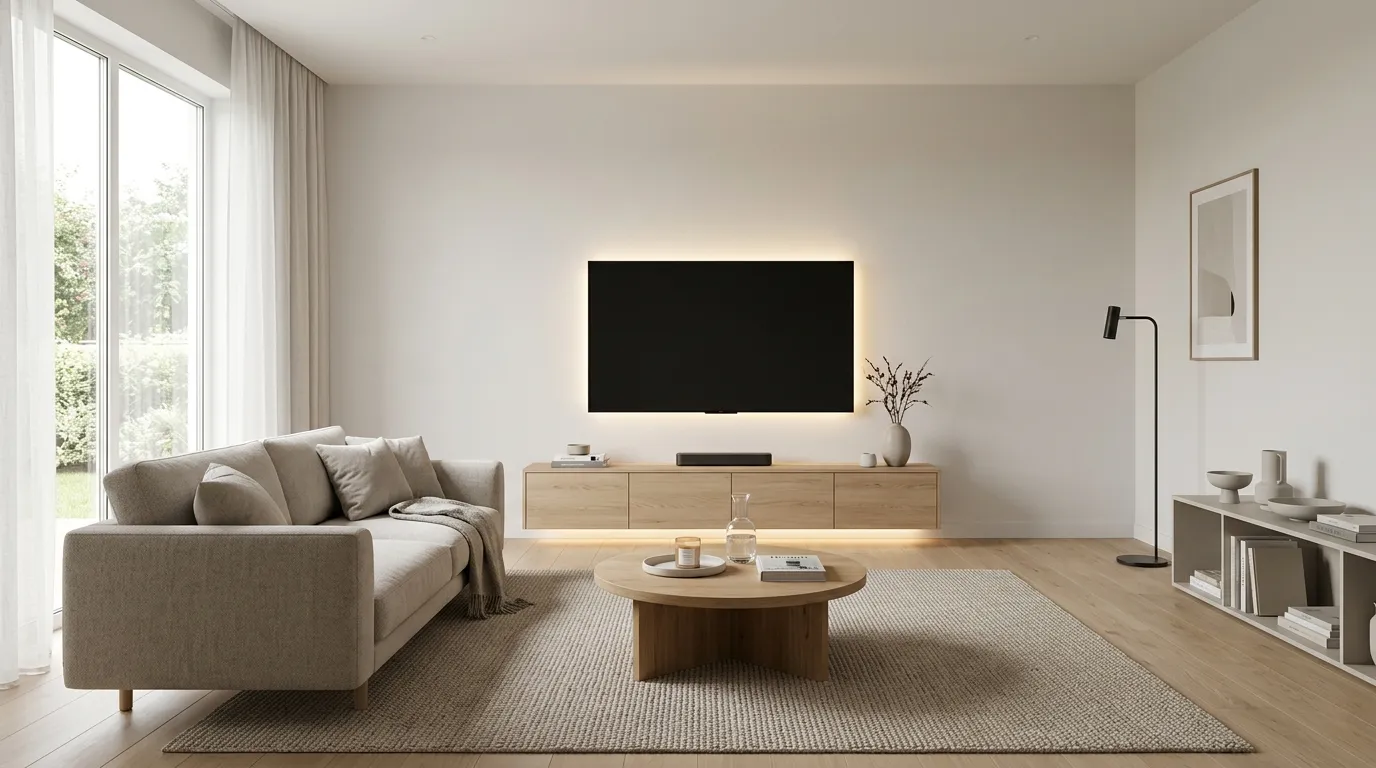 modern tv stand ideas for living room Warm LED Lighting