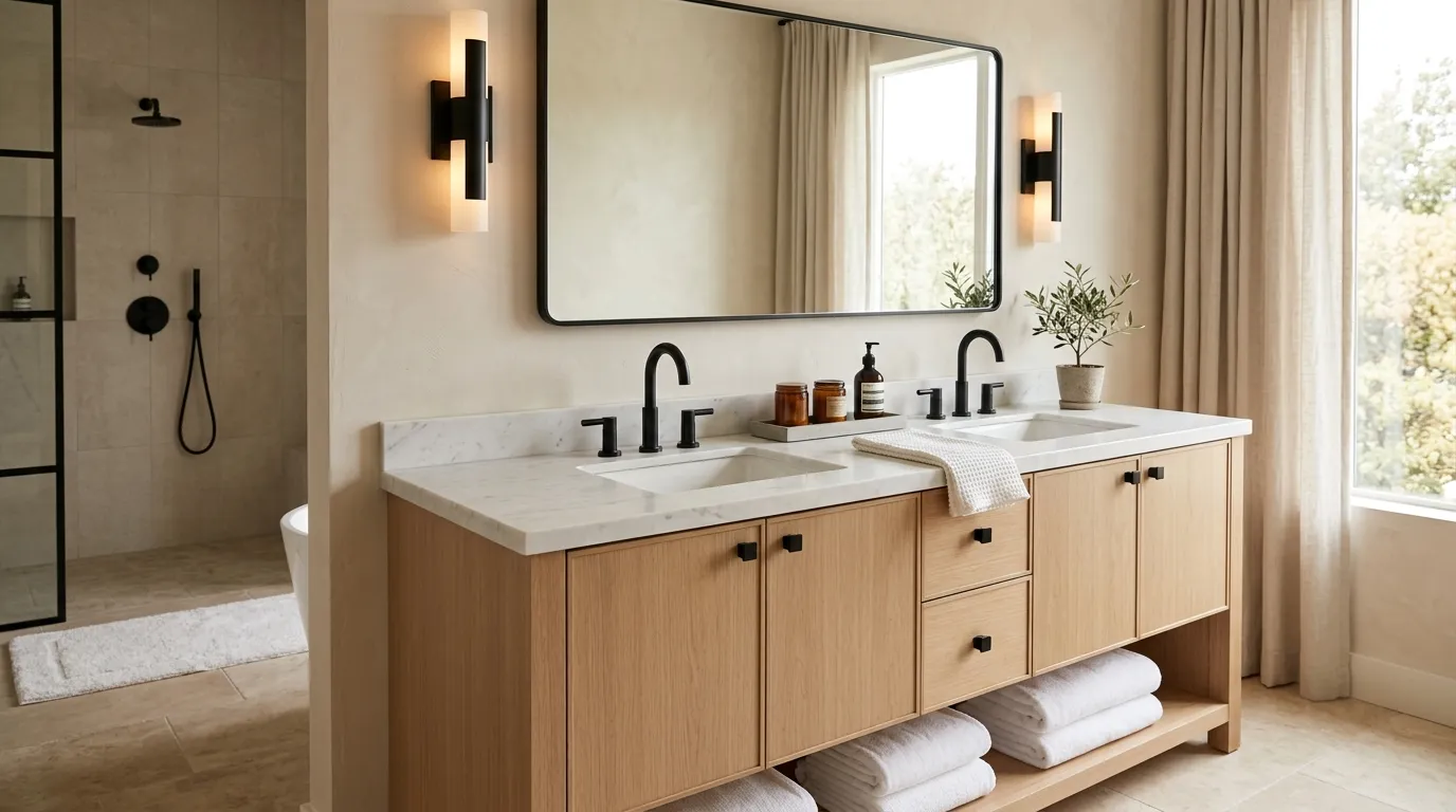 modern vanity ideas Matte Black Fixtures
