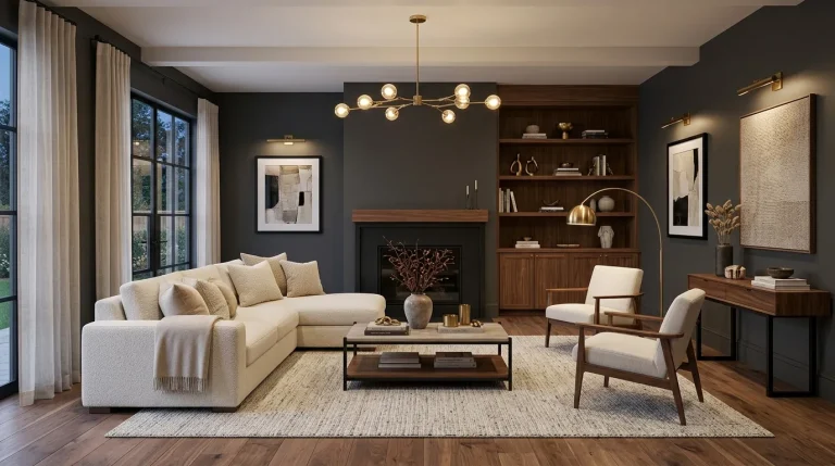 moody neutral living room