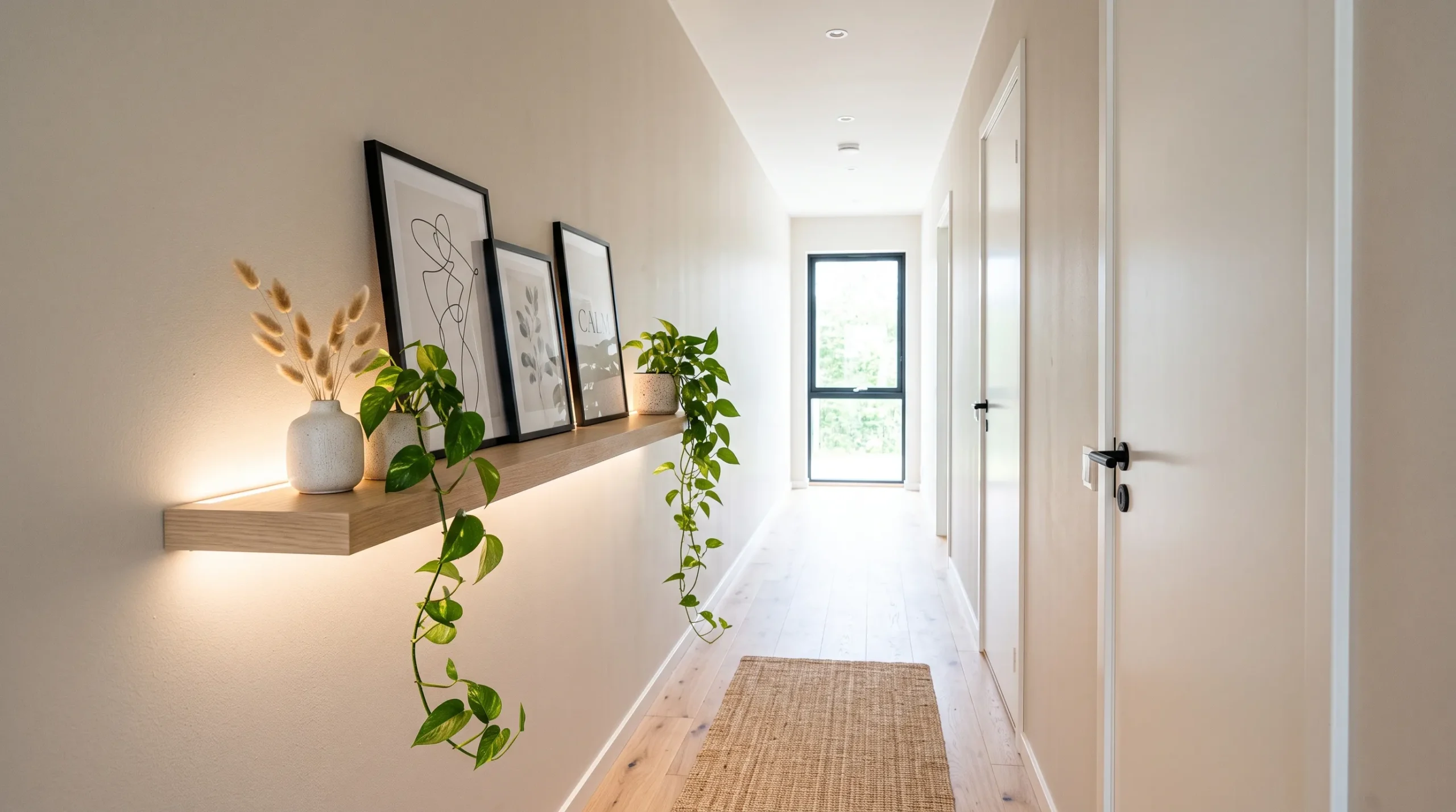 narrow entryway decor Floating Wall Shelf