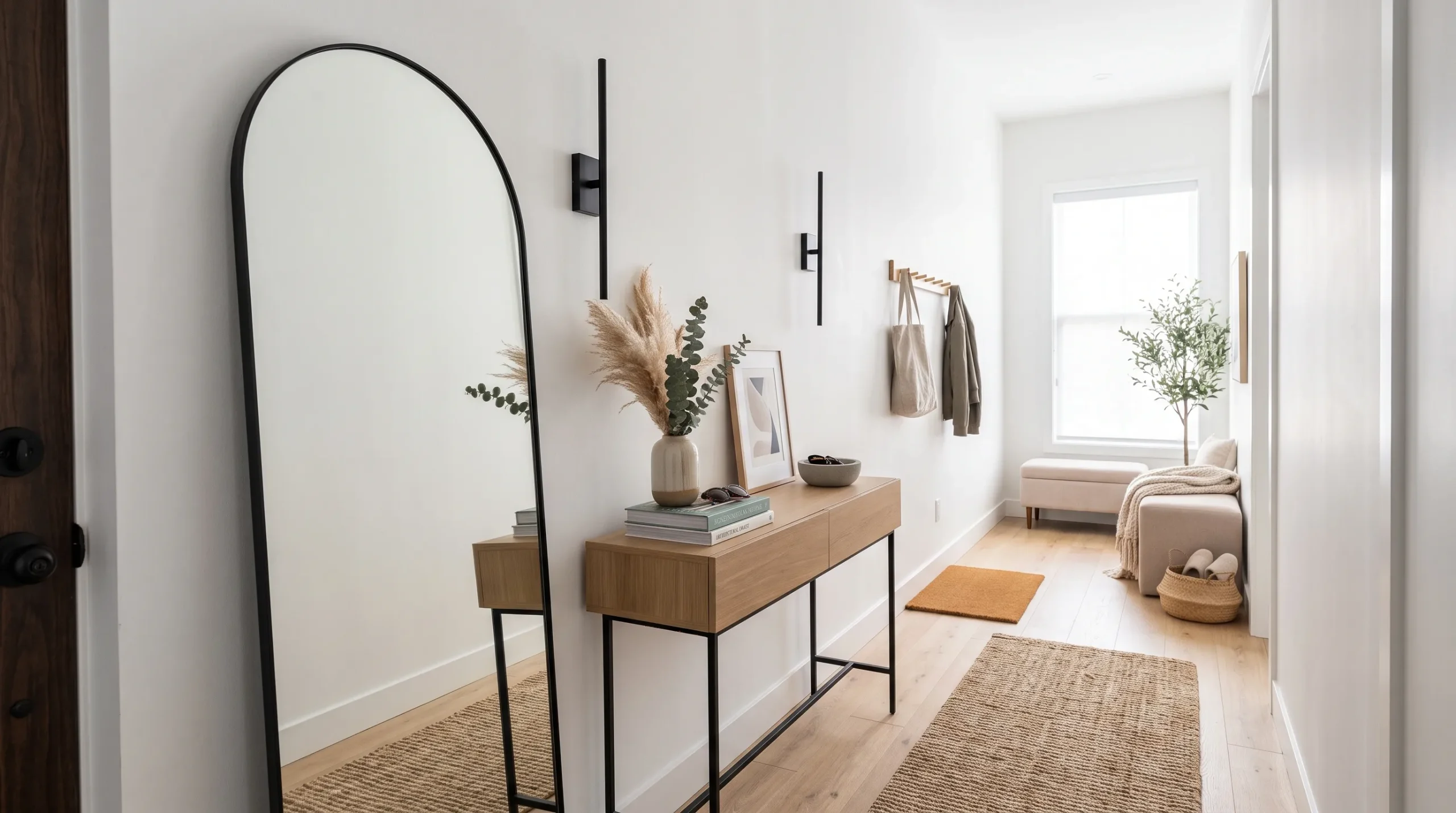 narrow entryway decor Statement Mirror Wall