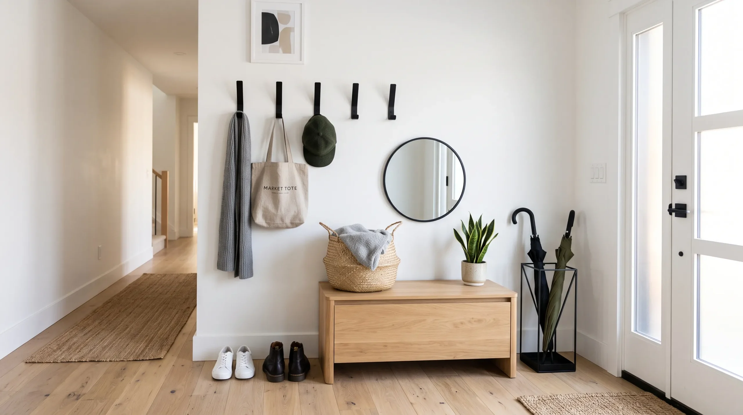 narrow entryway decor Vertical Wall Hooks