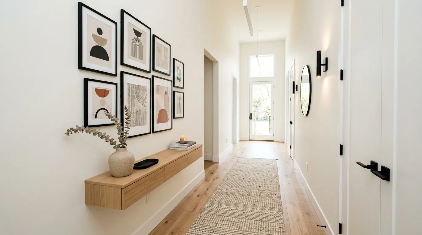 narrow hallway decor ideas Gallery Wall