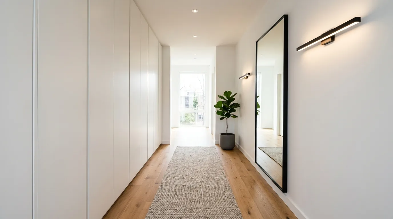 narrow hallway decor ideas Hidden Storage