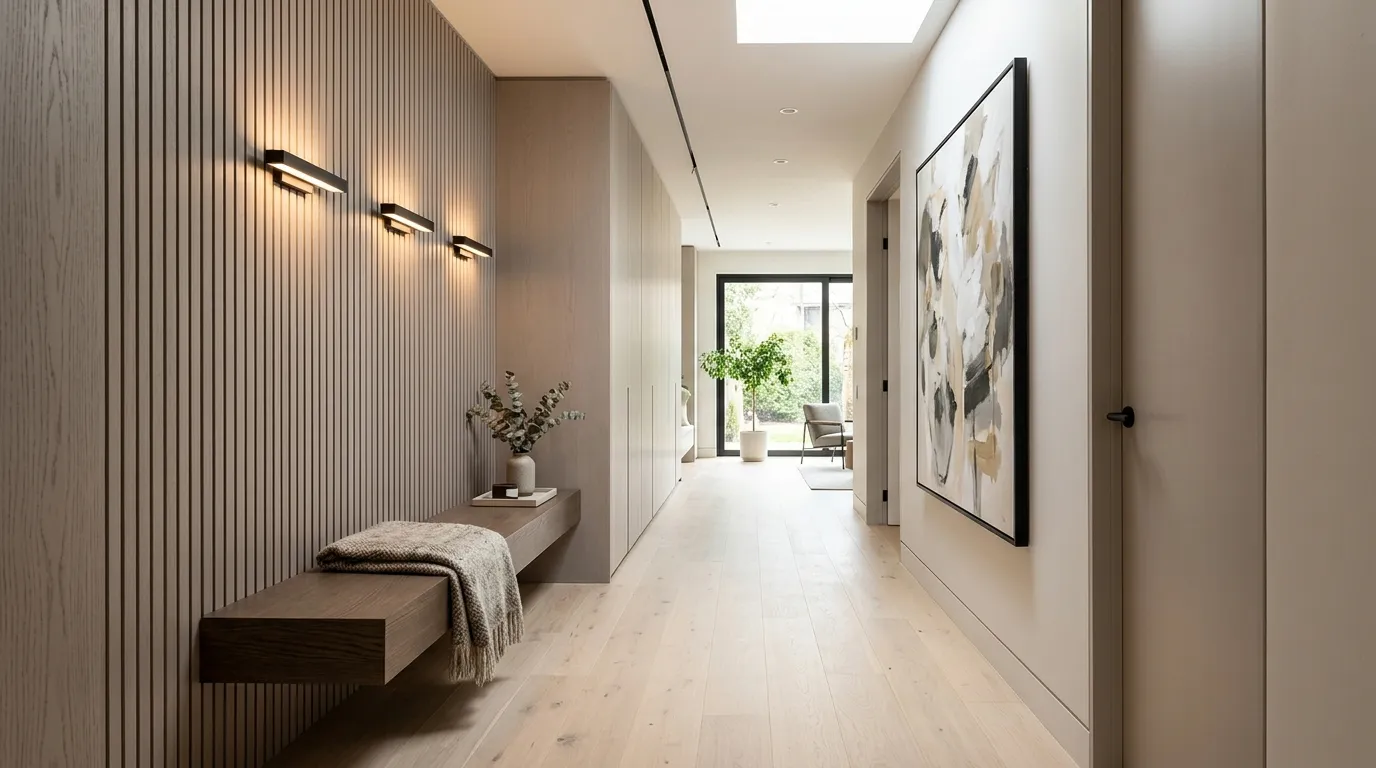 narrow hallway decor ideas Vertical Paneling