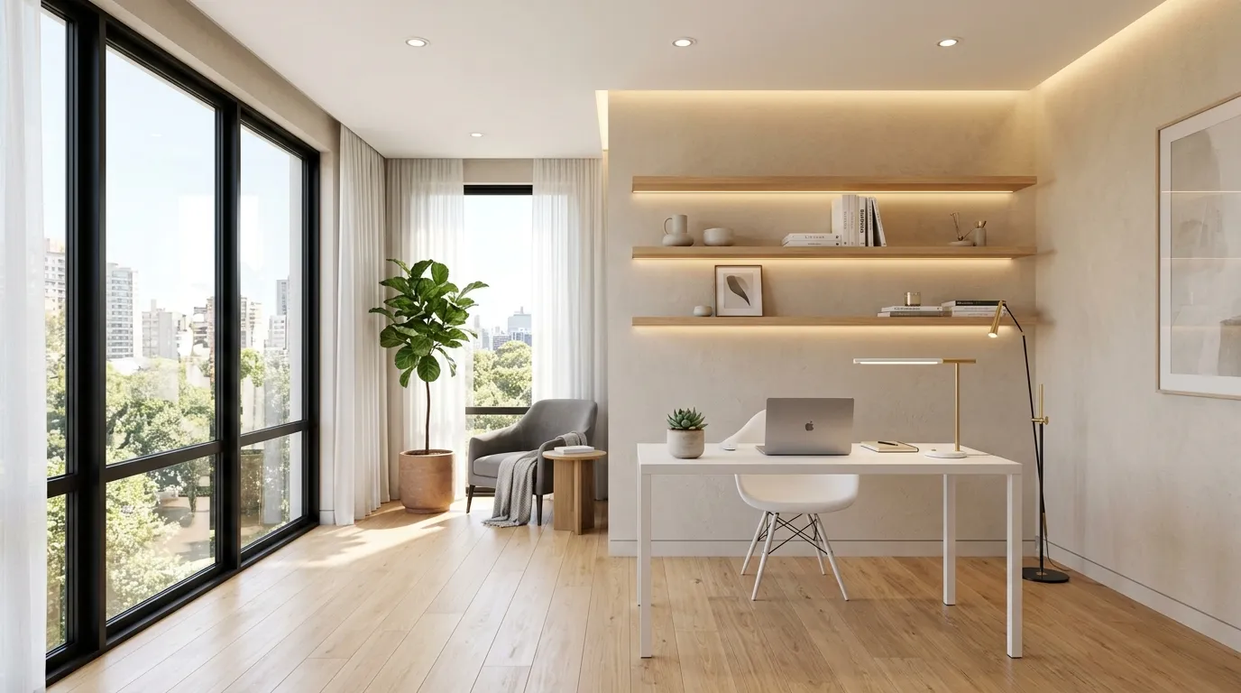 office aesthetic Layered Lighting