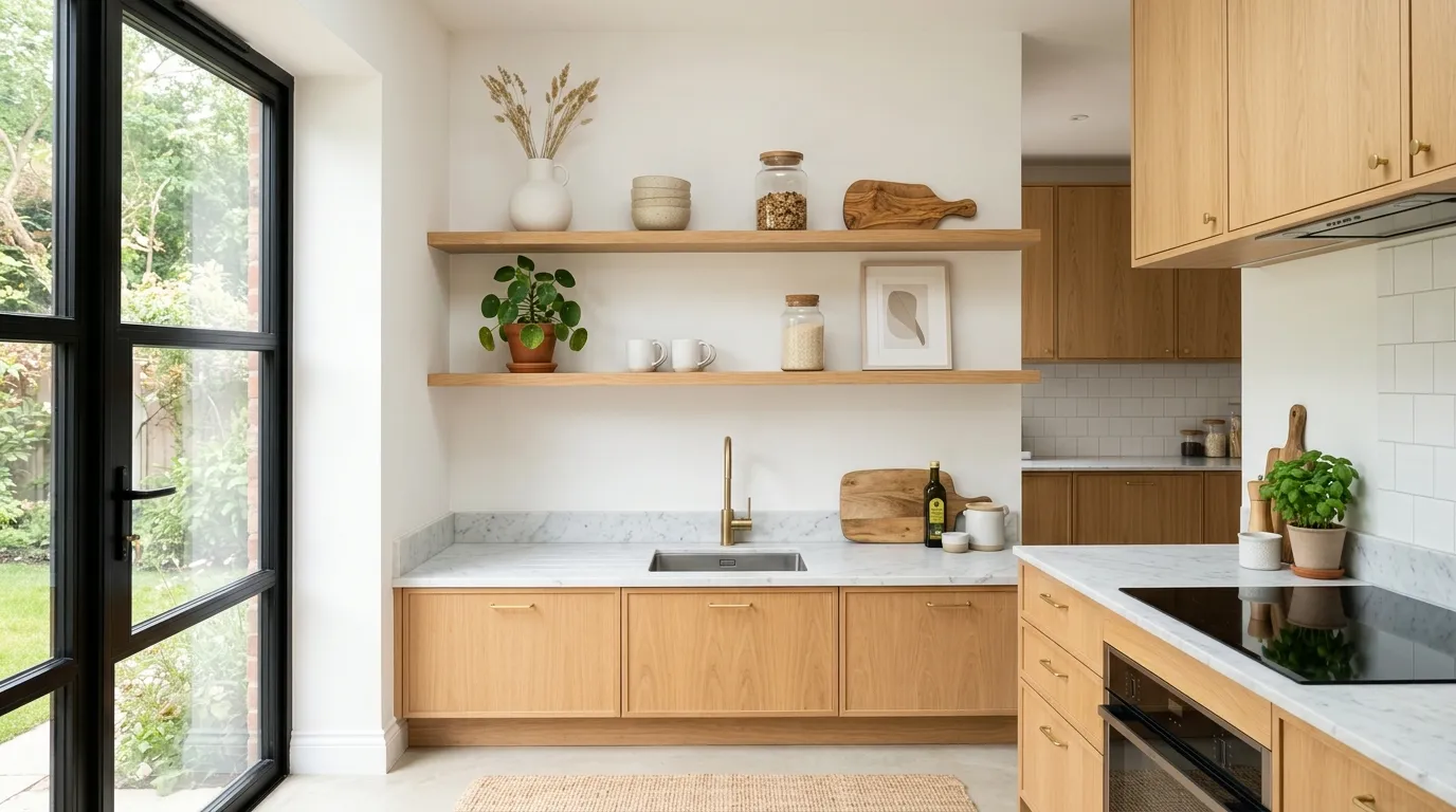 open shelf kitchen ideas Floating Corner Shelves