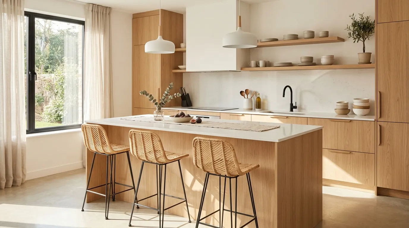 organic modern kitchen Layered Natural Textures