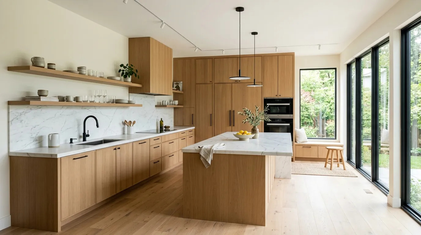organic modern kitchen Warm Wood Cabinetry