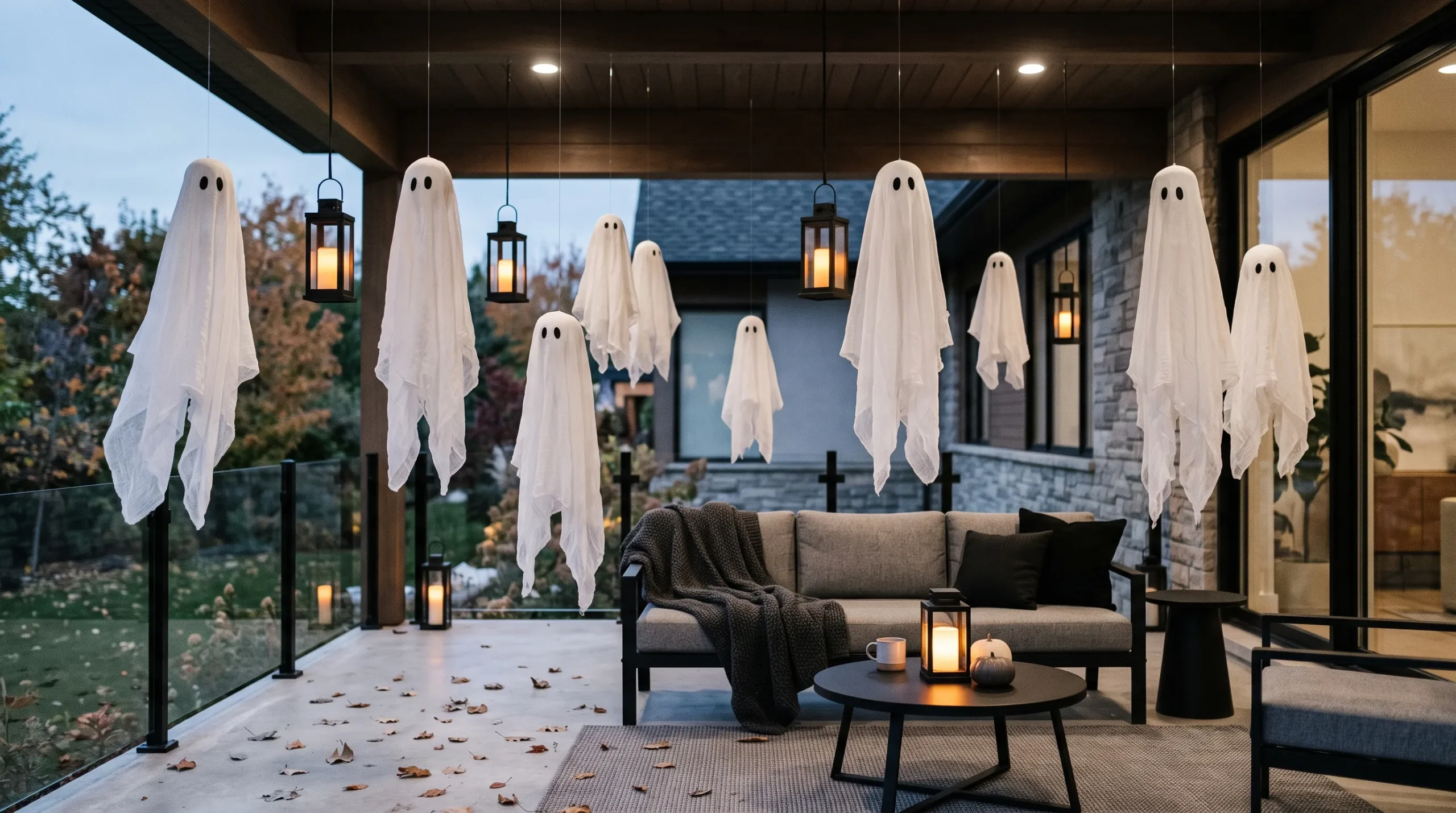 outdoor halloween decorations Floating Ghost Garland