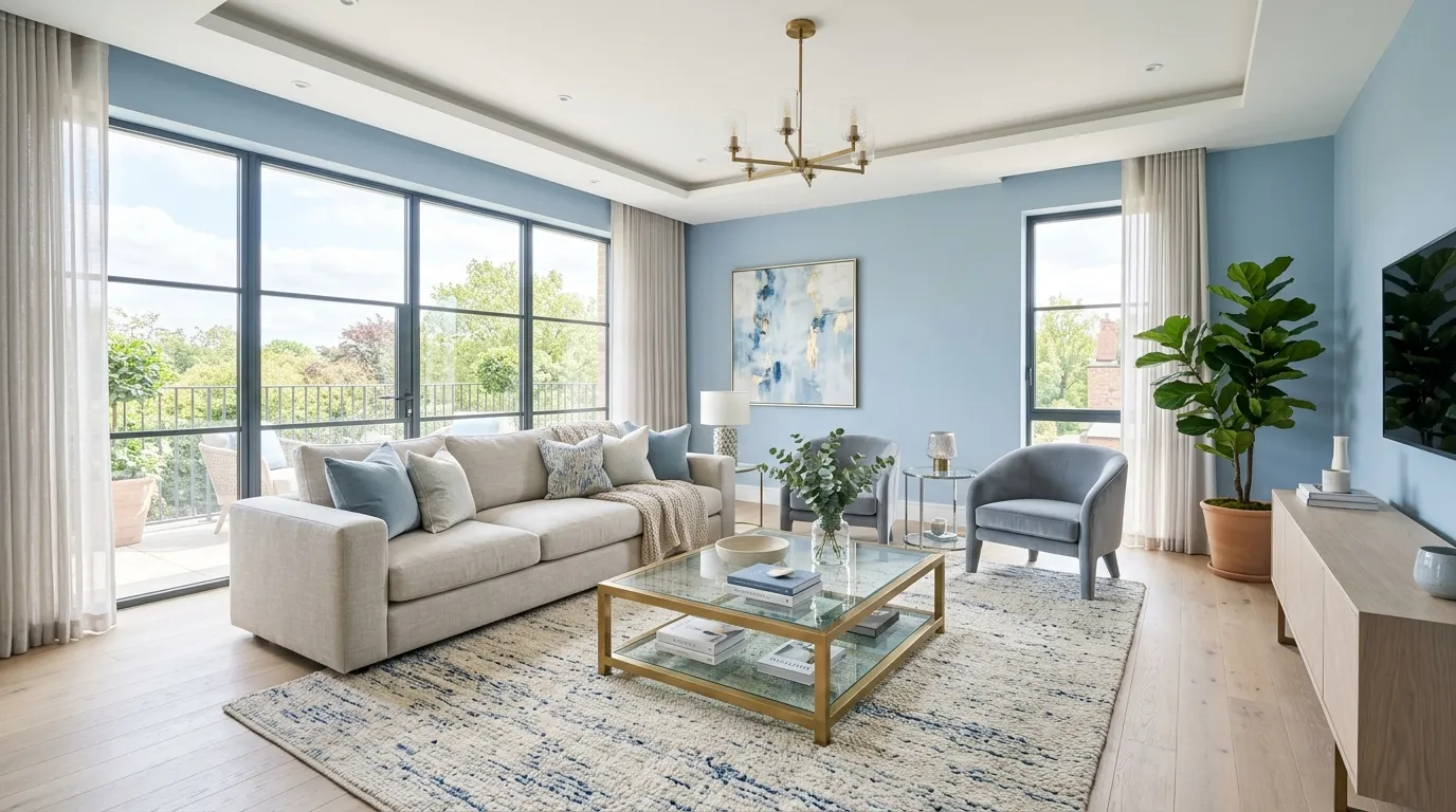 paint colors 2026 living room Soft Blue Retreats