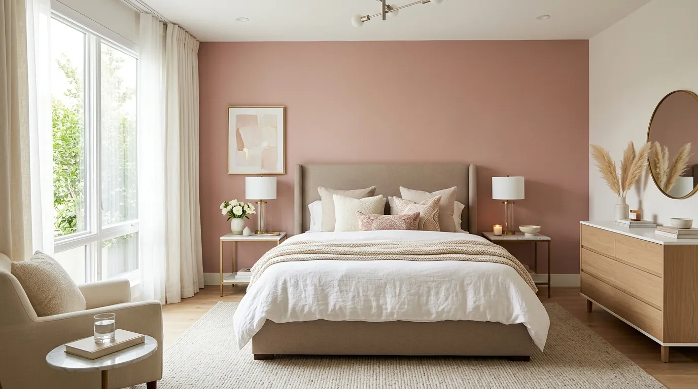 paint colors for bedroom walls Dusty Rose Accents