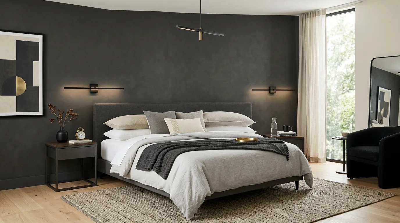 paint colors for bedroom walls Rich Charcoal Accent